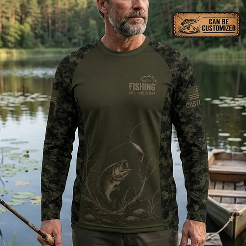 Reel Hook Repeat Fishing Long Sleeve Shirt