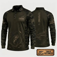 Reel Hook Repeat Fishing Polo Long Sleeve Shirt