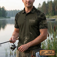 Reel Hook Repeat Fishing Polo Shirt