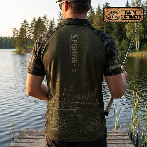 Reel Hook Repeat Fishing Polo Shirt