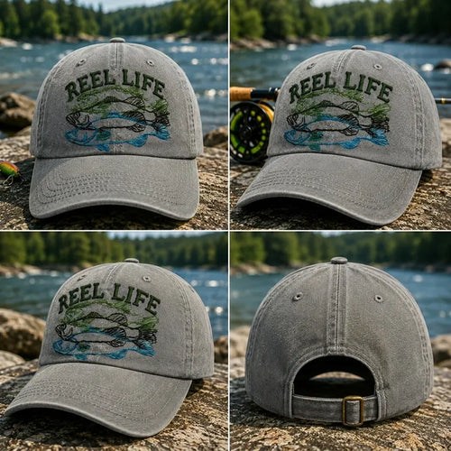 Reel Life Fishing Embroidered Cap