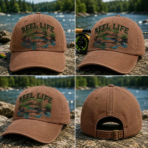 Reel Life Fishing Embroidered Cap