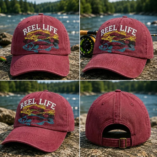Reel Life Fishing Embroidered Cap