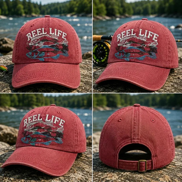 Reel Life Fishing Embroidered Cap