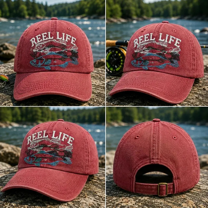 Reel Life Fishing Embroidered Cap