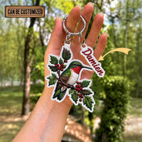 Personalized Bird Shaped Embroidered Keychain Tag