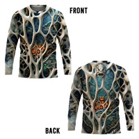 Skeleton Pumpkin Halloween Fishing Long Sleeve Shirt