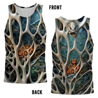 Skeleton Pumpkin Halloween Fishing Tank Top