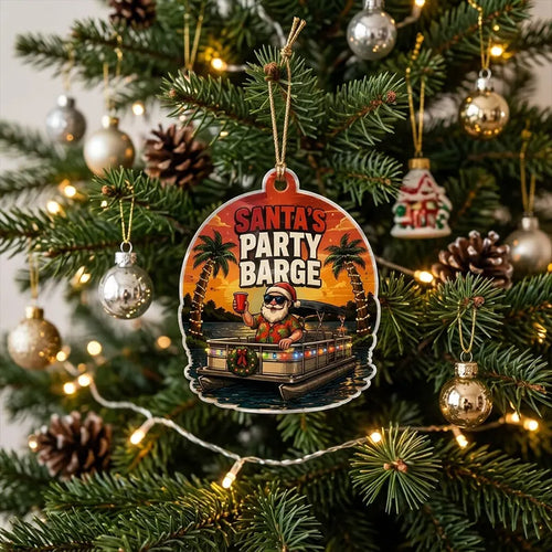 Sleigh The Waves Party Barge Ornament