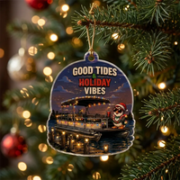Sleigh The Waves Party Barge Ornament