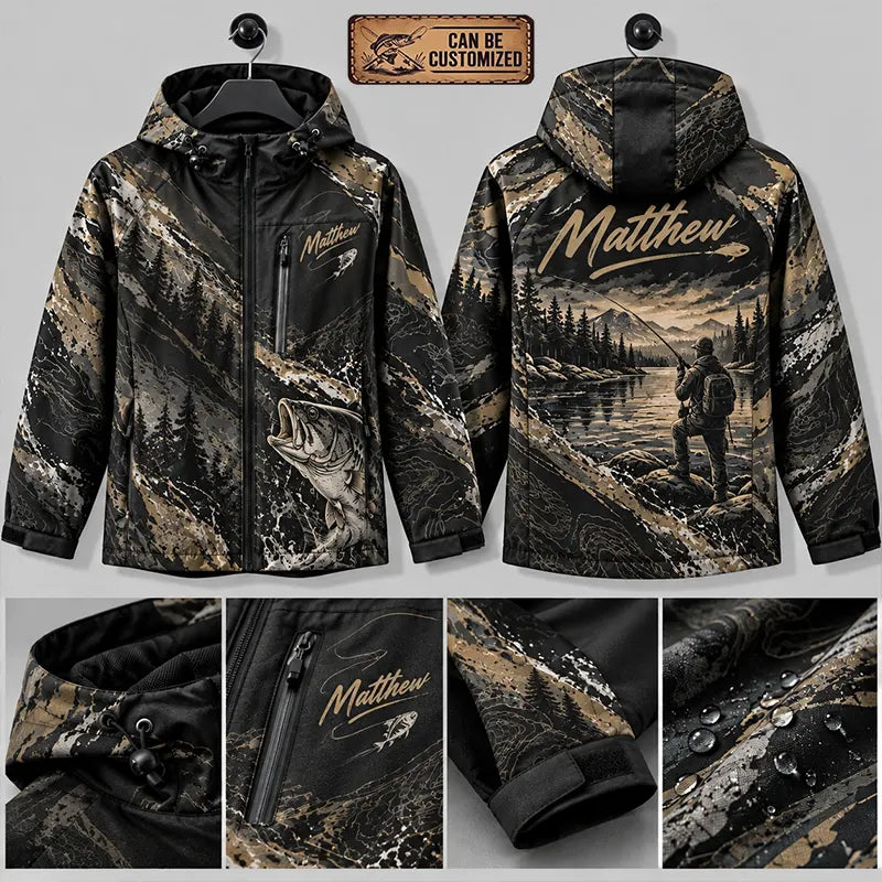Personalized Fathom Thread Bass Camo Windbreaker Jacket