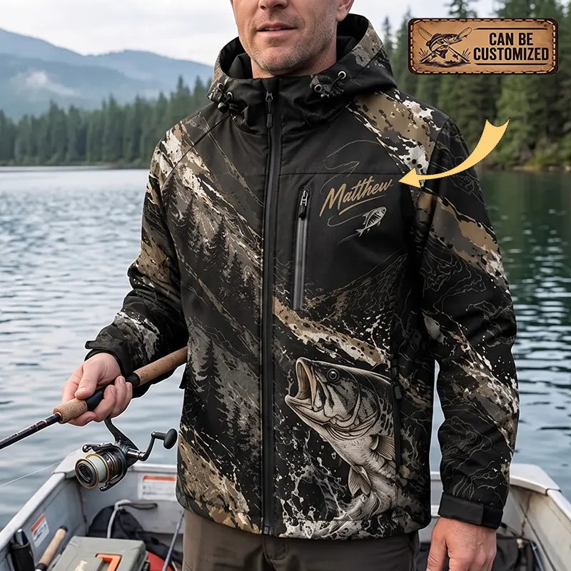 Personalized Fathom Thread Bass Camo Windbreaker Jacket