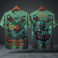 Spooky Sea Squad Halloween Fishing T-Shirt