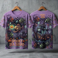 Spooky Sea Squad Halloween Fishing T-Shirt