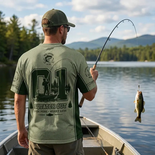 Squatch Out Fish More Worry Less Fishing Jersey