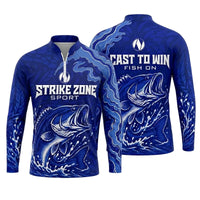 Strike Zone Sport Fishing Zip Long Sleeve Shirt