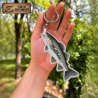 Personalized Fish Shaped Embroidered Keychain Tag