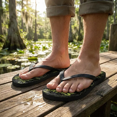 Swamp Bite Reel The Fright Halloween Flip Flops