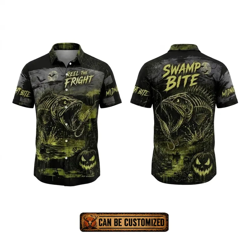 Swamp Bite Reel The Fright Halloween Hawaiian Shirt