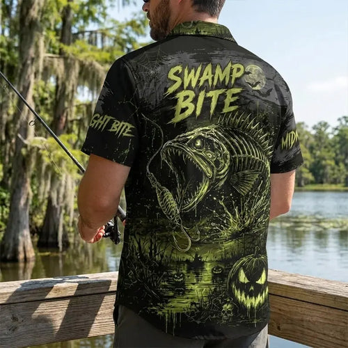 Swamp Bite Reel The Fright Halloween Hawaiian Shirt