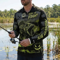 Swamp Bite Reel The Fright Halloween Polo Long Sleeve Shirt