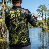 Swamp Bite Reel The Fright Halloween Polo Long Sleeve Shirt
