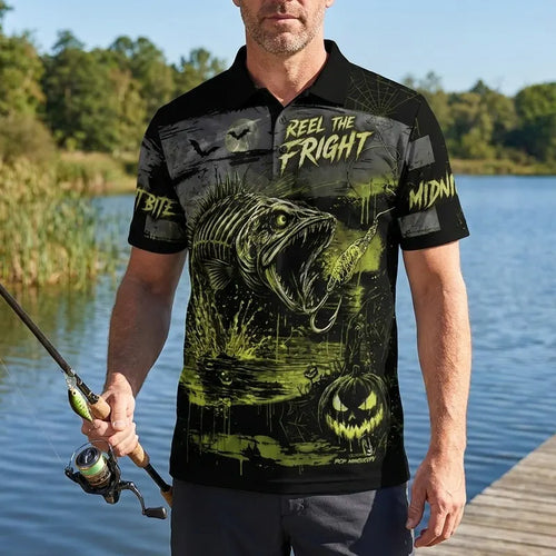 Swamp Bite Reel The Fright Halloween Polo Shirt