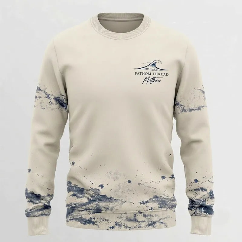 Personalized Fathom Thread Gyotaku Tuna Ocean Fishing Sweater