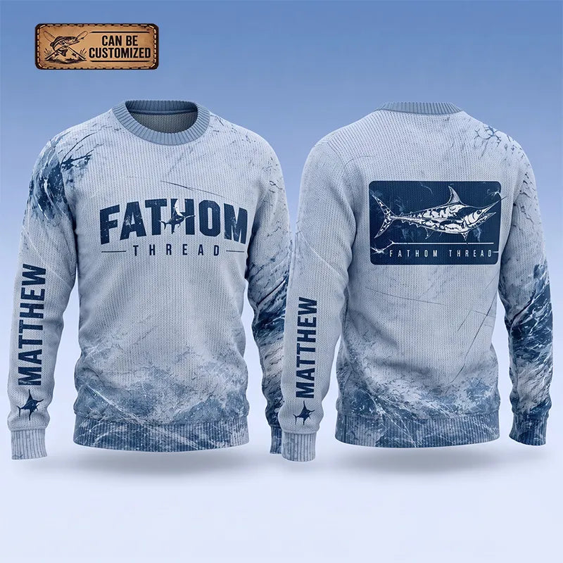 Personalized Fathom Thread Custom Marlin Strike Fishing Sweater