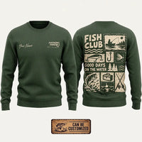 Personalized Fish Club Good Days On The Water Sweater