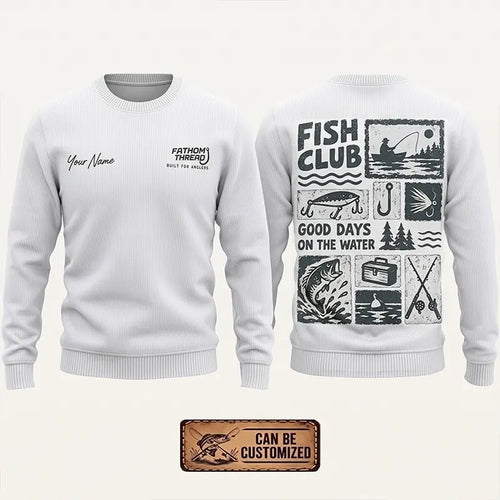 Personalized Fish Club Good Days On The Water Sweater