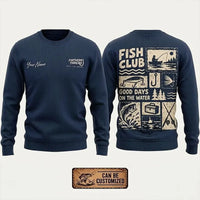 Personalized Fish Club Good Days On The Water Sweater