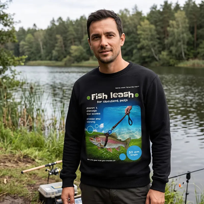 Funny Rainbow Trout Fish Leash Fishing Sweater