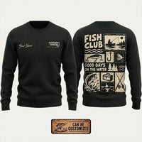 Personalized Fish Club Good Days On The Water Sweater