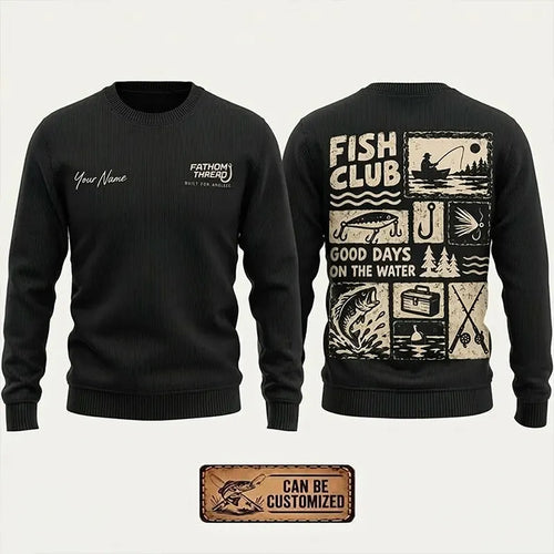 Personalized Fish Club Good Days On The Water Sweater