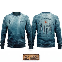 Personalized Romans 12:2 Christian Ocean Fishing Sweater