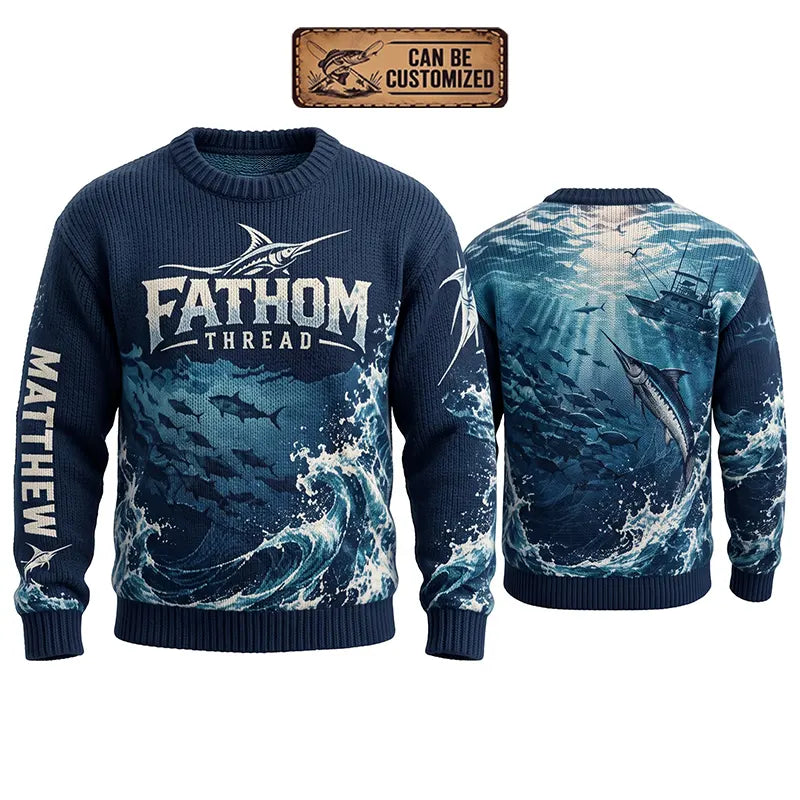 Fathom Thread Swordfish Ocean Fishing Sweater