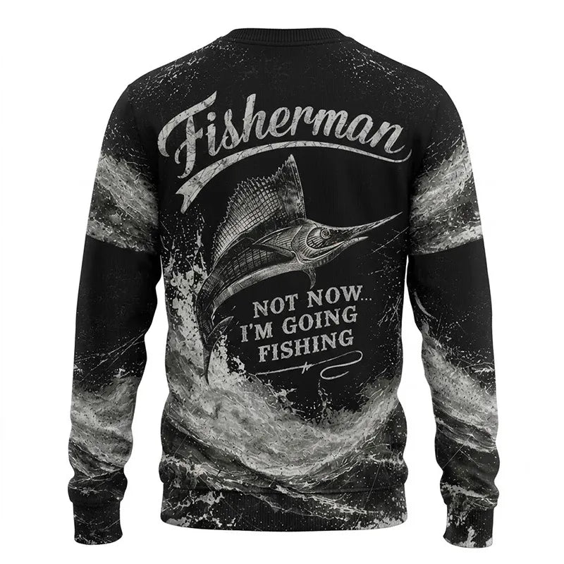 Personalized Sailfish Fisherman Not Now I'm Going Fishing Sweater