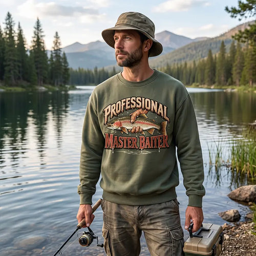 Professional Master Baiter Vintage Rainbow Trout Fishing Sweater