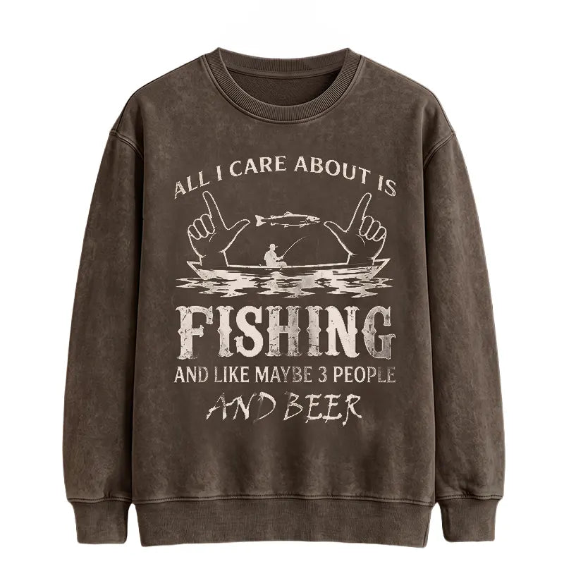 All I Care About Is Fishing Funny Fishing Lover Sweater
