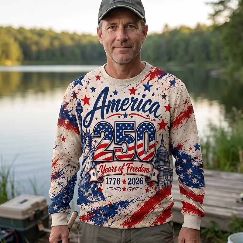 Personalized America 250 Years Of Freedom American Flag Sweater