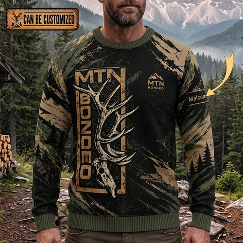Personalized MTN Bonded Let's Go Hunting Camo Sweater