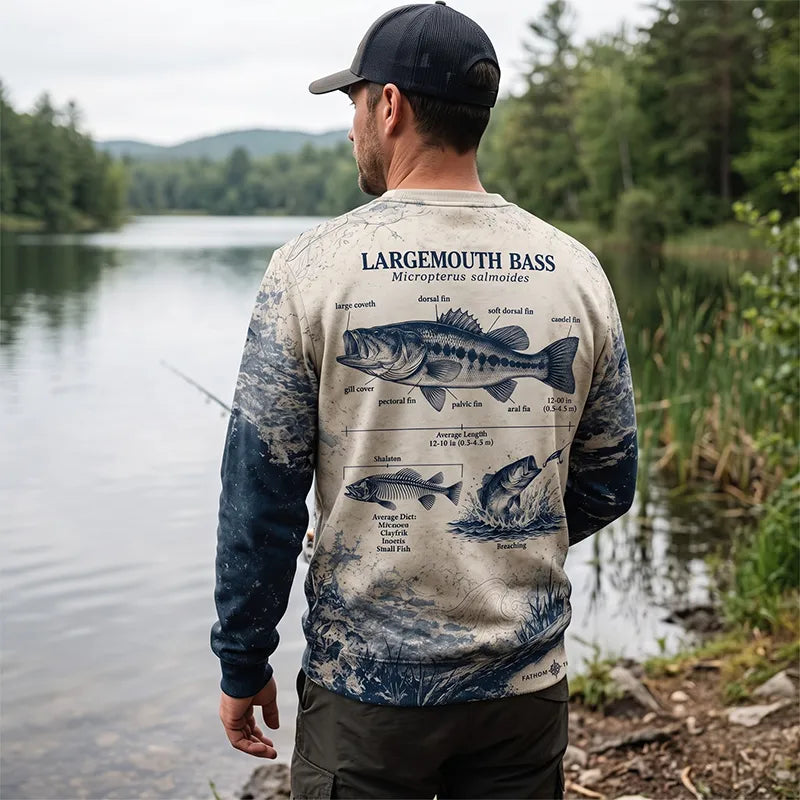 Personalized Fathom Thread Custom Largemouth Bass Anatomy Fishing Sweater