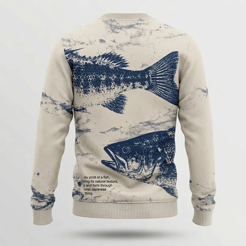 Fathom Thread Gyotaku Bass Fishing Sweater