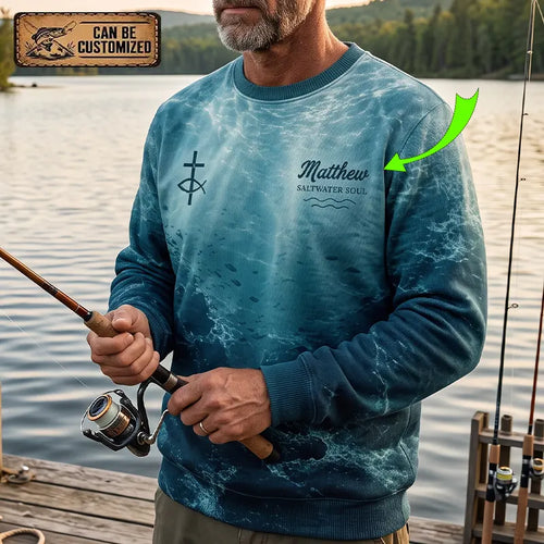 Personalized Romans 12:2 Christian Ocean Fishing Sweater