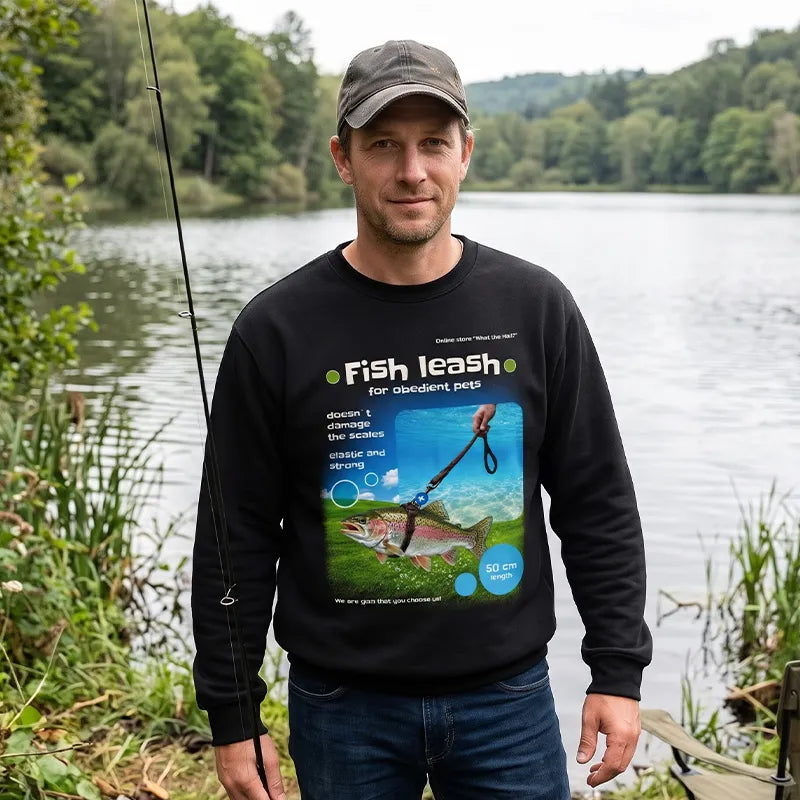 Funny Rainbow Trout Fish Leash Fishing Sweater