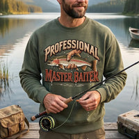Professional Master Baiter Vintage Rainbow Trout Fishing Sweater