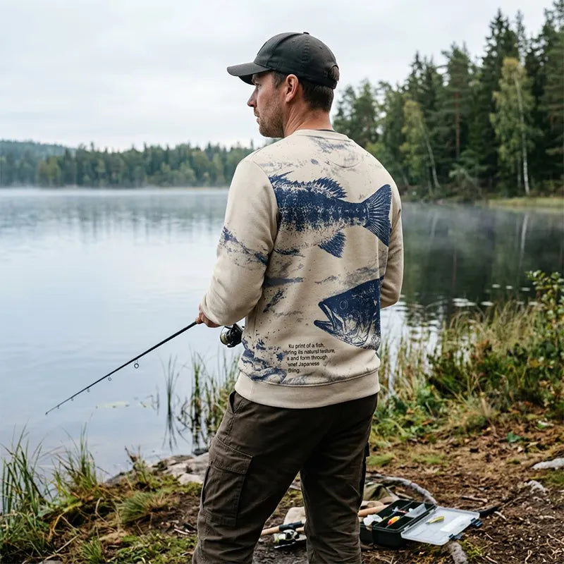 Fathom Thread Gyotaku Bass Fishing Sweater