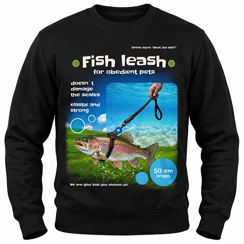 Funny Rainbow Trout Fish Leash Fishing Sweater