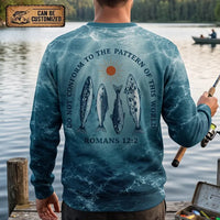 Personalized Romans 12:2 Christian Ocean Fishing Sweater